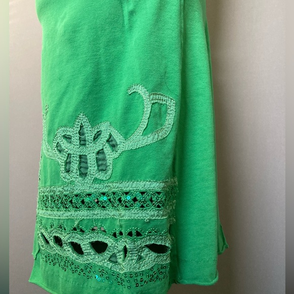 Aquarius for Anthropologie convertible green knit embroidered skirt - Picture 4 of 4